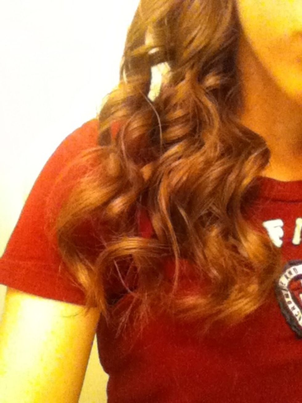 Do as shown to all pieces. These are tight, unbrushed curls...