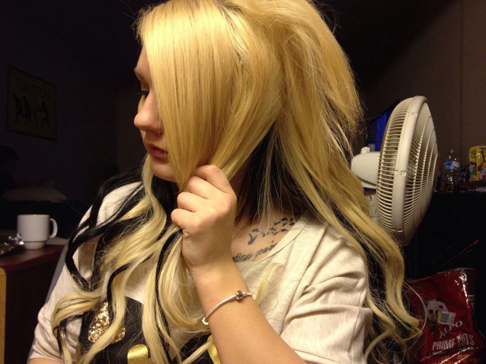 Do as you did on the other side ad grab the chunk from behind your ear.