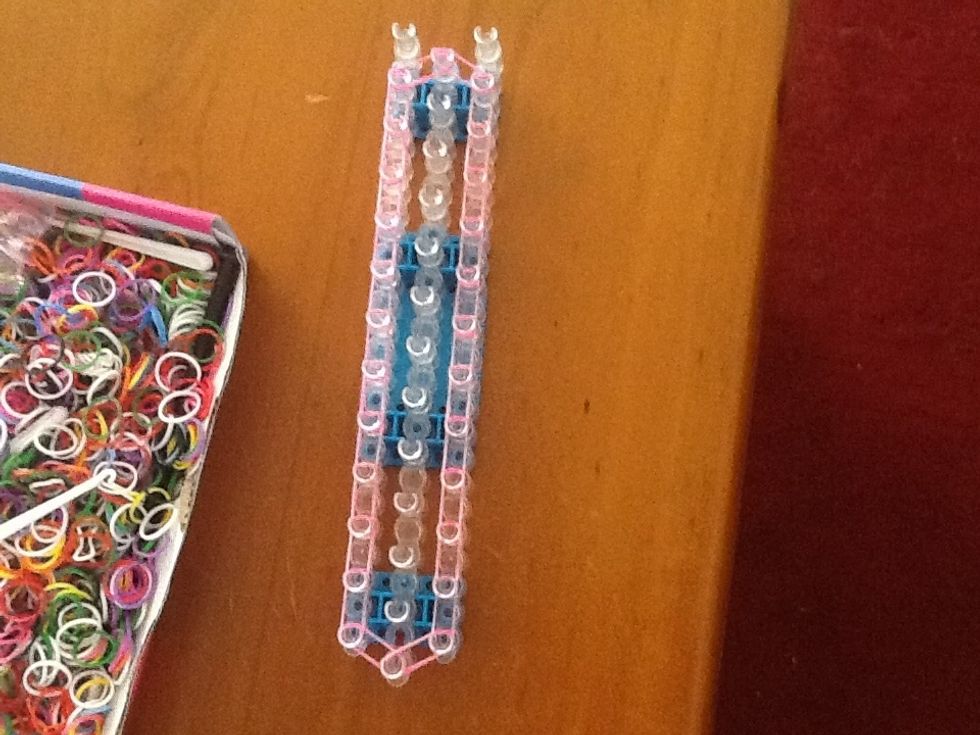 Do it all the way up the loom again but starting down at the arrow again.