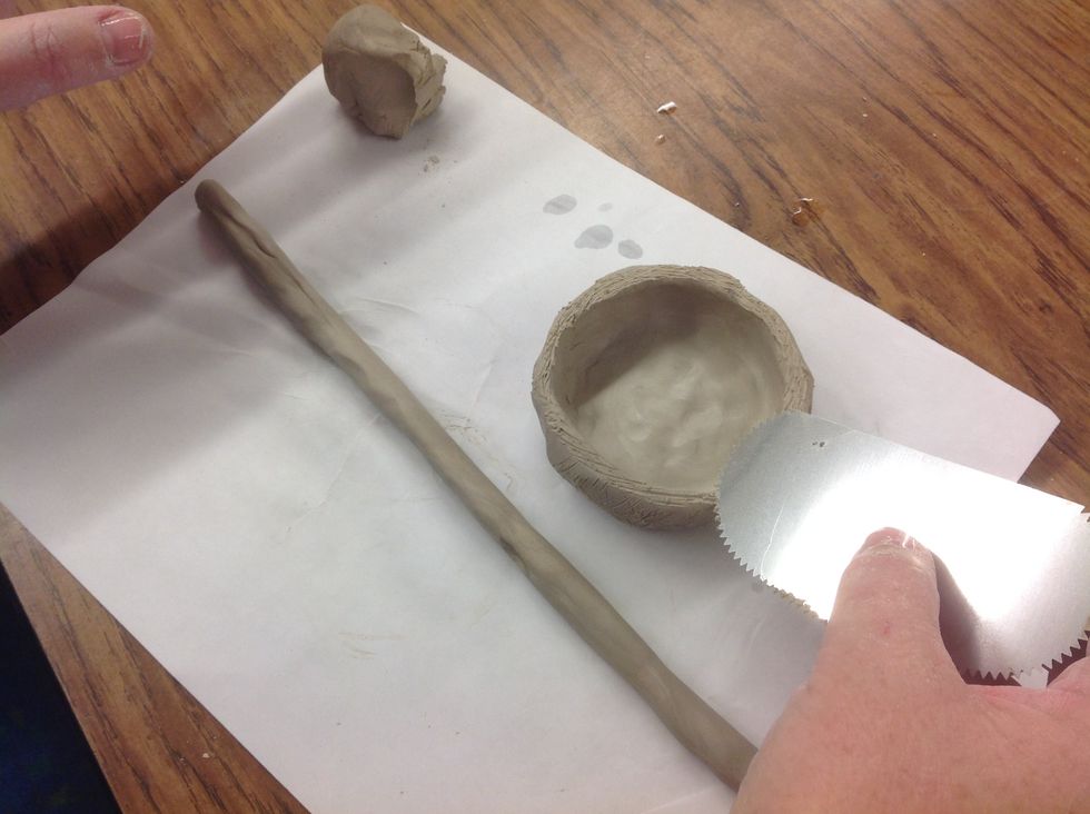 DO NOT FORGET TO SCORE & WET WHENEVER YOU ATTACH ONE PIECE OF CLAY TO ANOTHER.