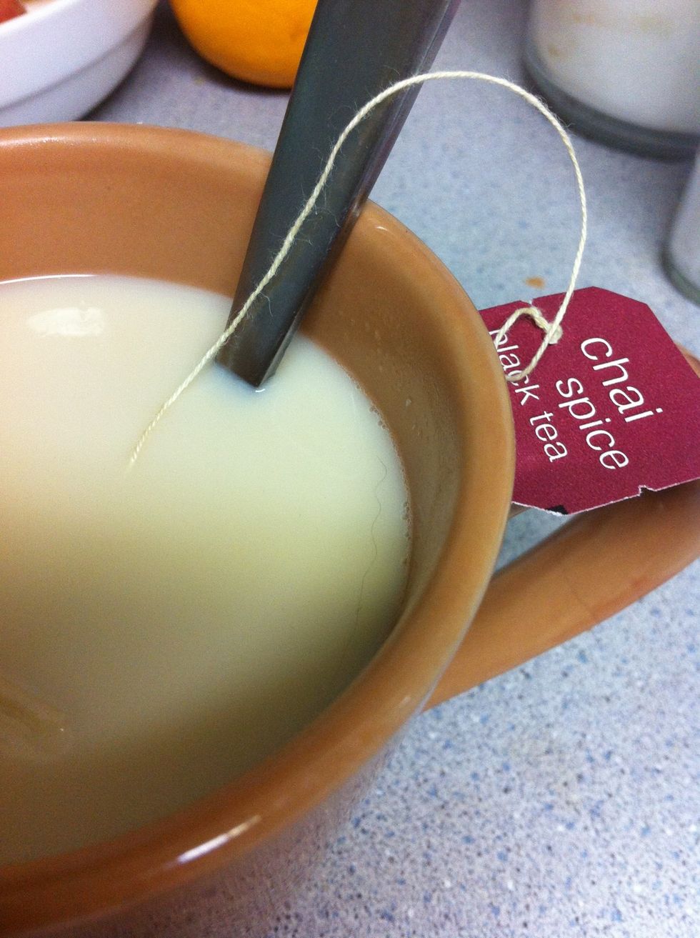 Do not steep more than 3 to 5 minutes. Creamer you may want more or less of course it's all to personal taste. I just wing it.