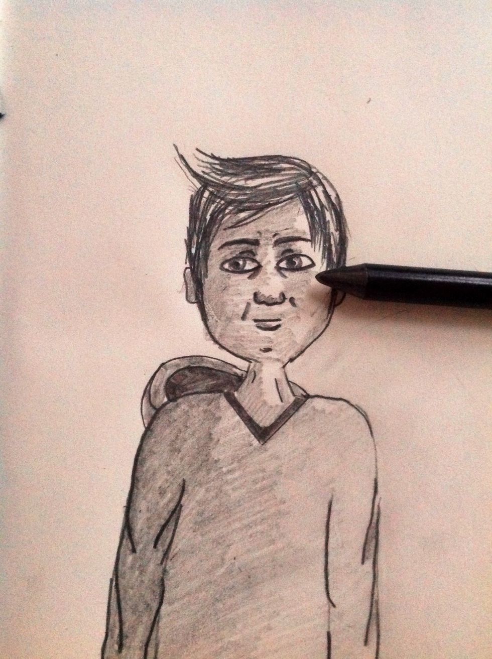 Do shadow for the face....