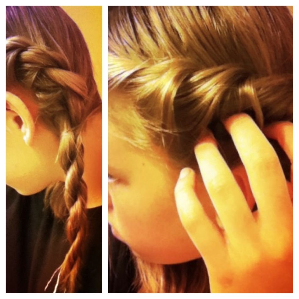 Do that all the way down. Then secure with an elastic. Do the same braid on the other side of your head. If you want looser looking waves, you can use your fingers to loosen the braid.