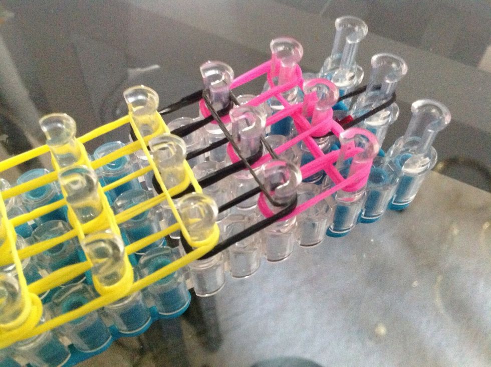 Do that all the way up but not the pink row