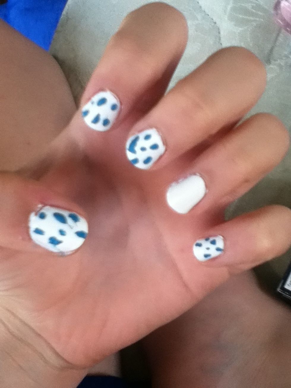 Do that to all nails but ring finger