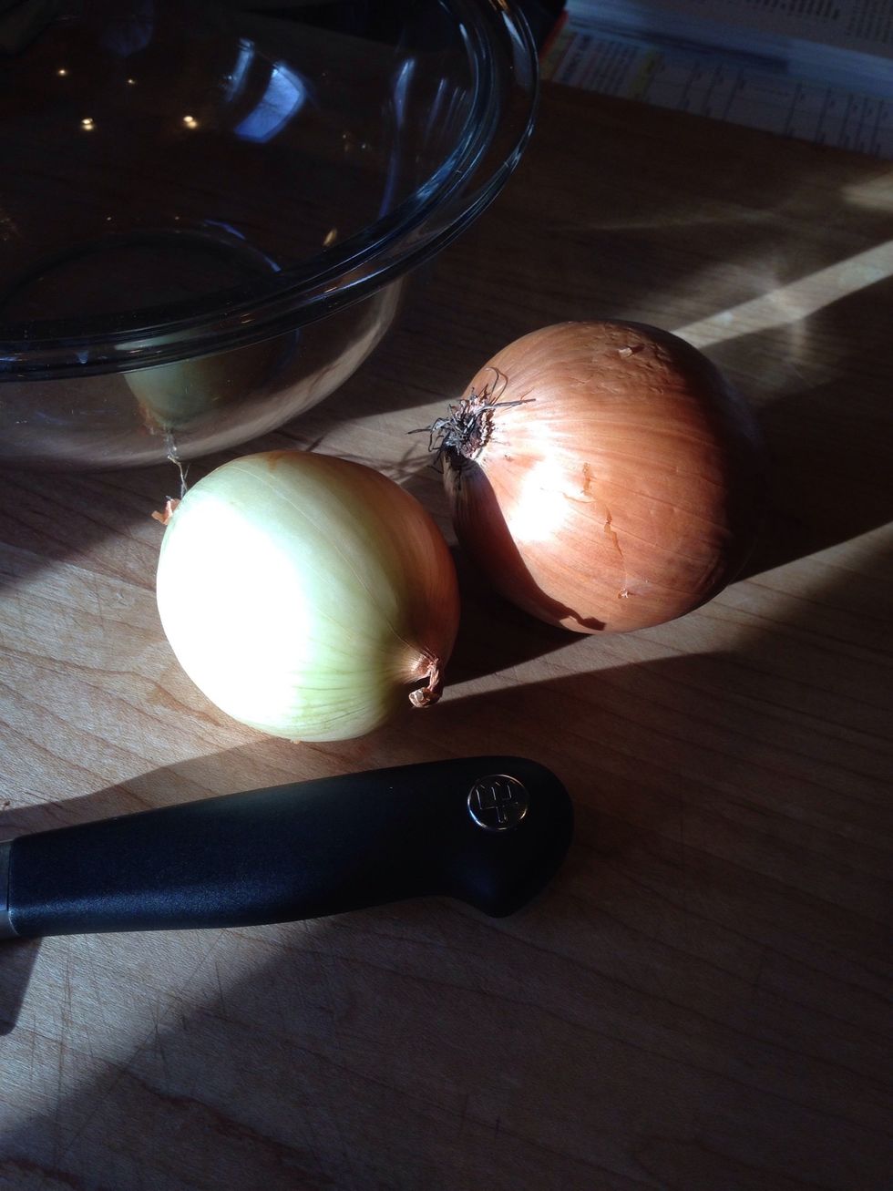 Do the prep work first. Dice the onions.