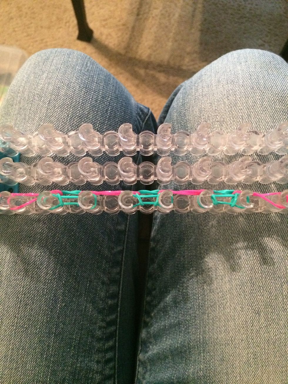 Do the rest of the row. And push all the bands down.