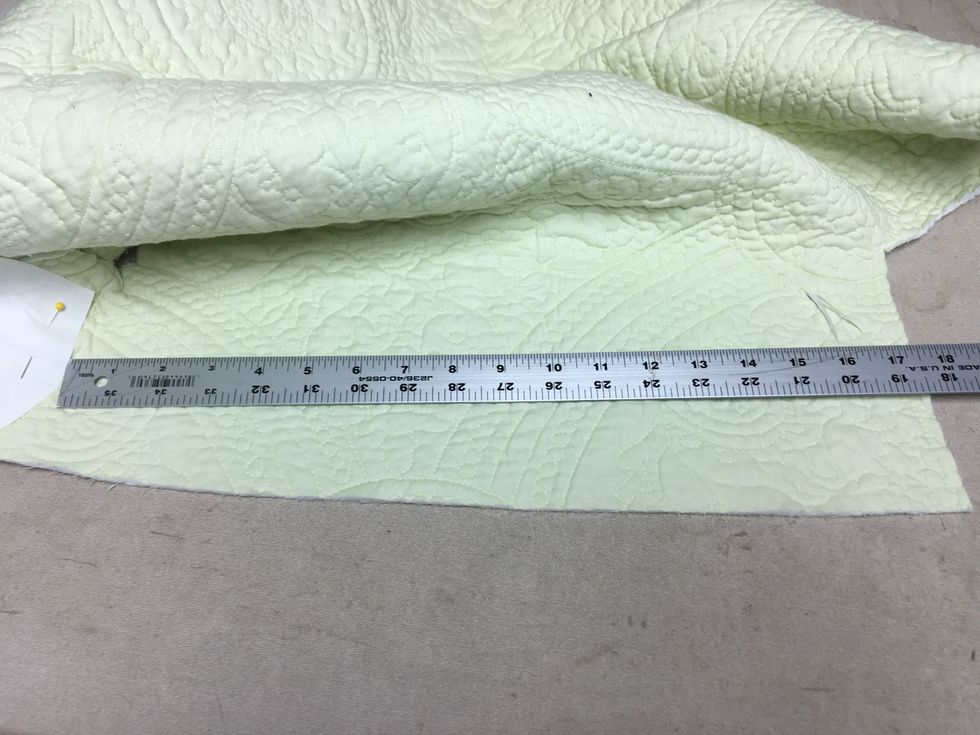 Do the same along the front from edge to edge.