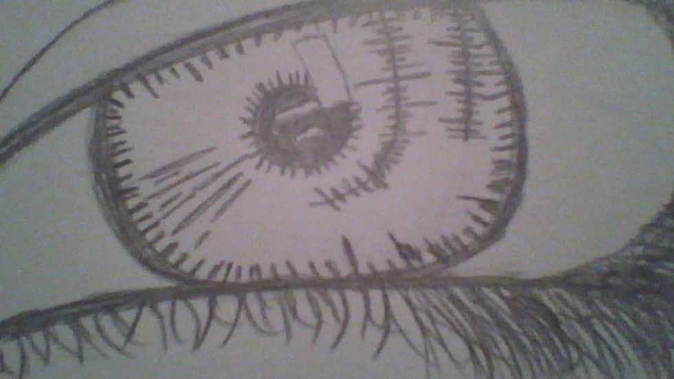 Do the same around the pupil.