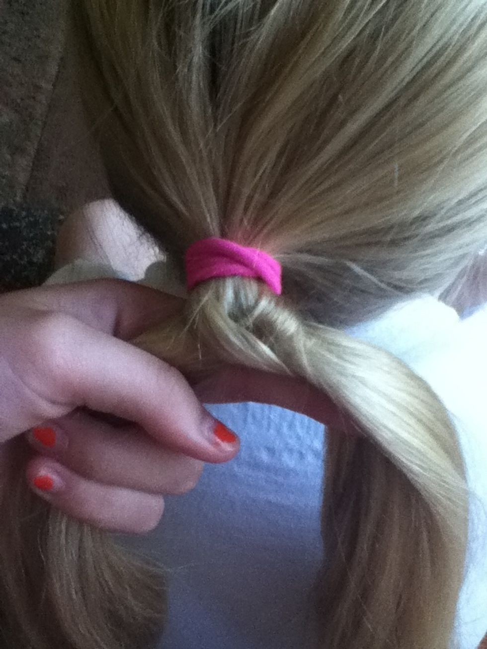 Do the same. Except this time,cross a piece from the left over to the right.