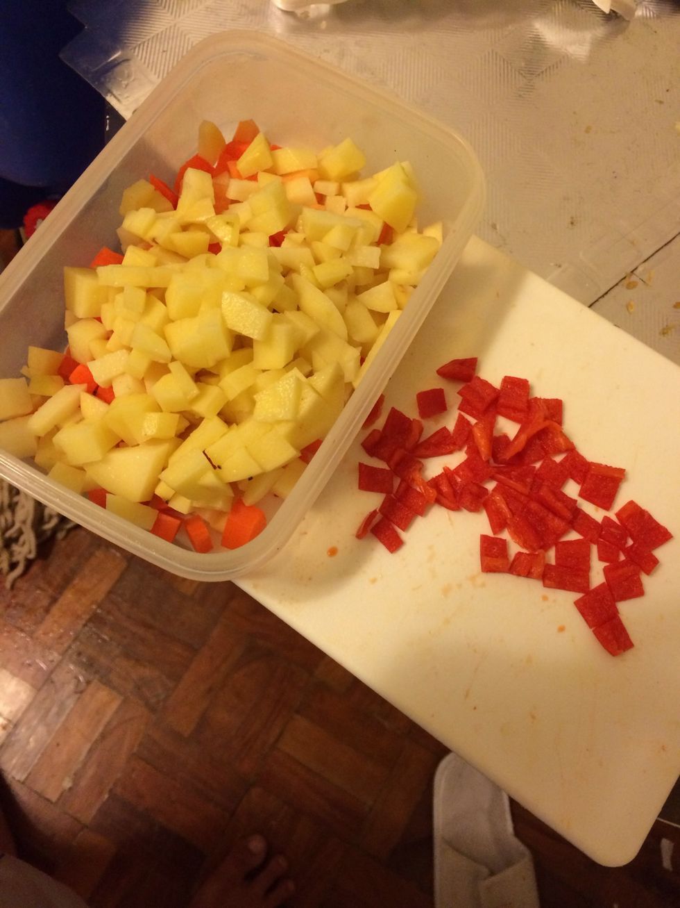 Do the same for the carrots and potato