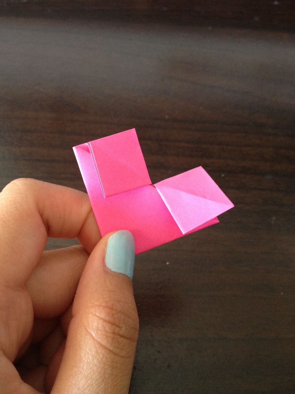Do the same for the other side, it should look like two little squares