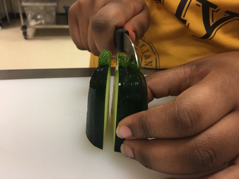 Do the same on the other side leaving the middle to its self.