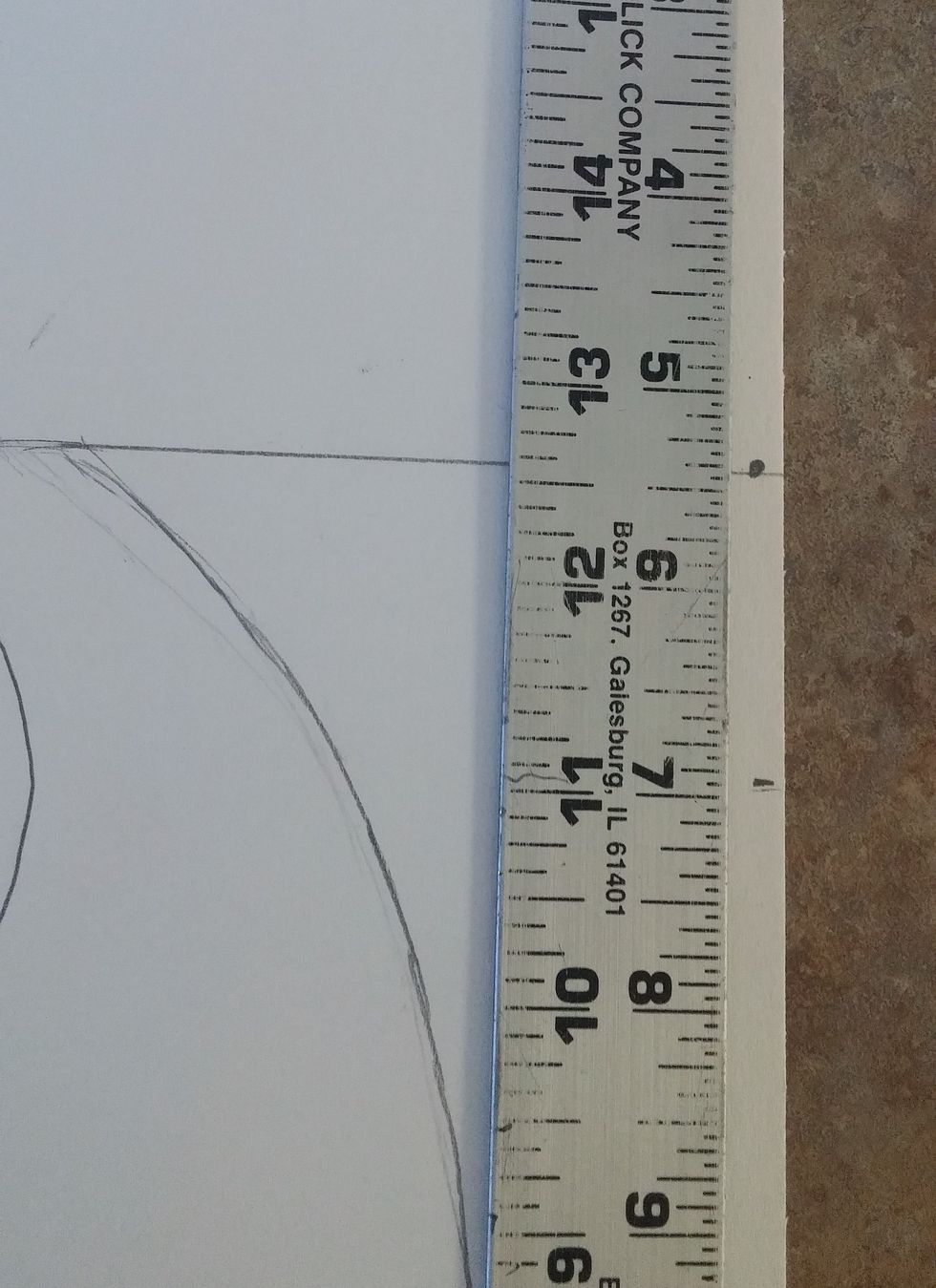 Do the same on the other side (the right side) at the 7 inch mark