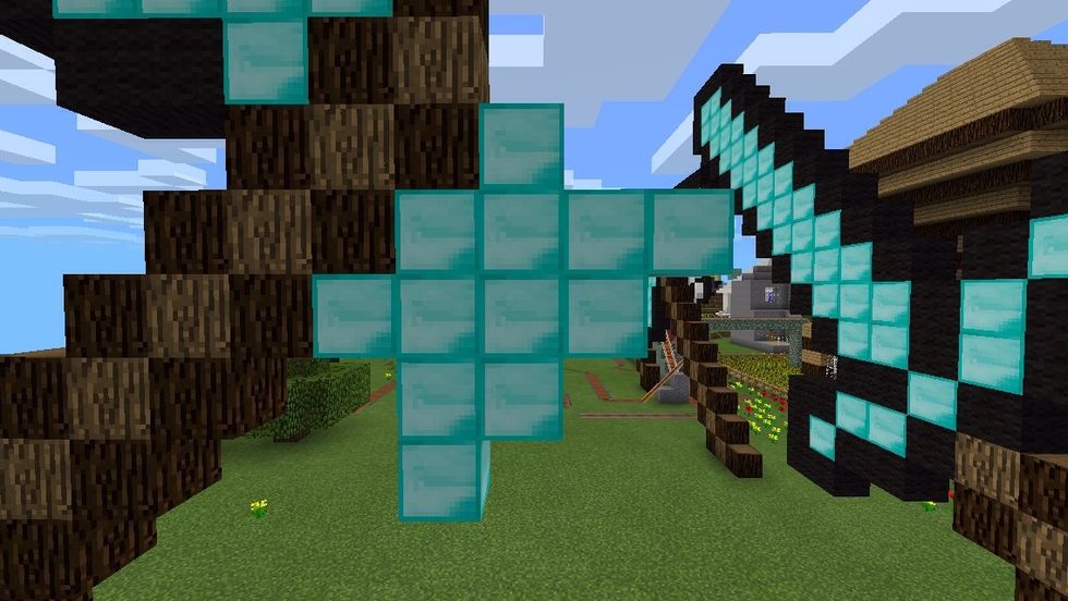 Do the same shape on the other side of the axe...