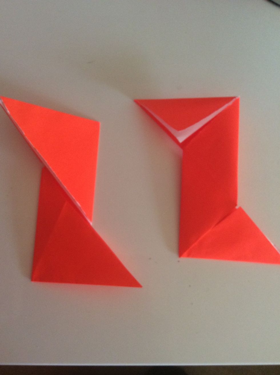 Do the same steps to the other half of the paper, but on the opposite ends of the paper.