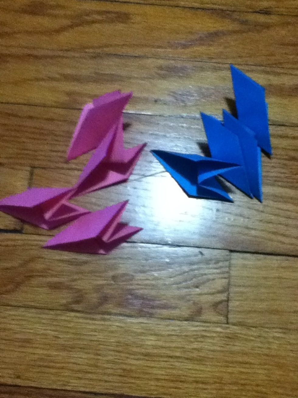 Do the same steps with the other sticky notes like shown above. It'll take you a while to finish but you'll get used to all the folding and unfolding.