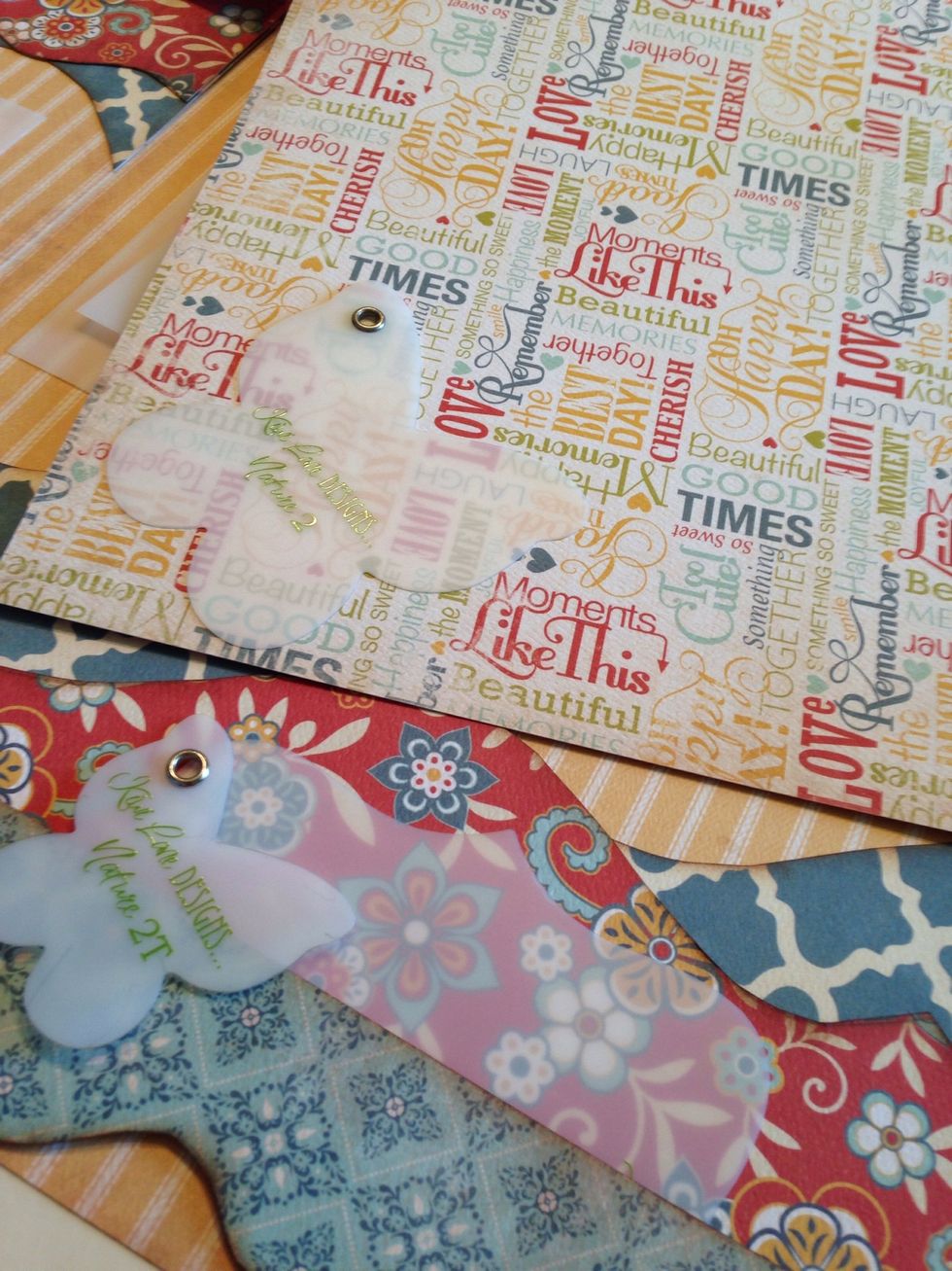 Do the same thing with each of your accessories. Pick a coordinating pattern paper to trace it onto.