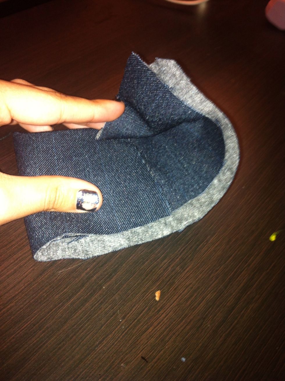 Do the same to the other side overlapping the first one