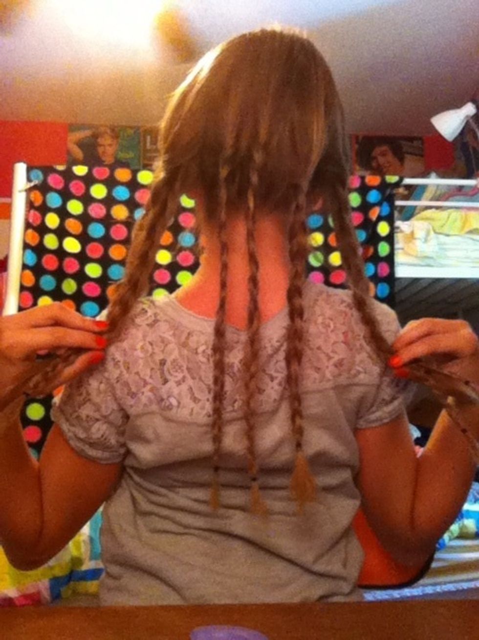 Do the same with B & C- you should have nine braids