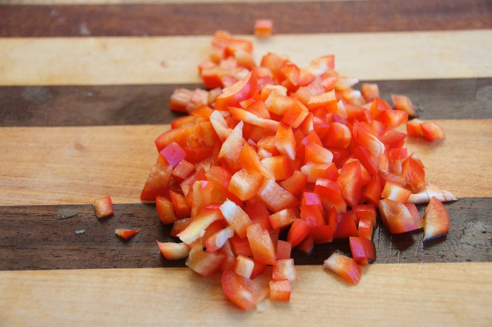 Do the same with the bell peppers but make sure to remove the seeds.