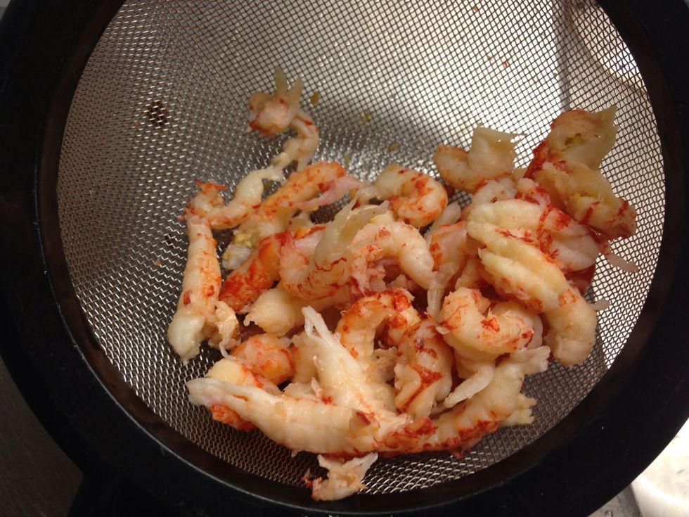 Do the same with the crayfish tails.