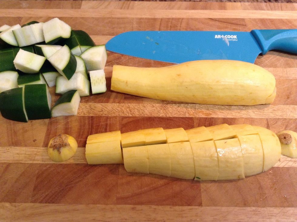 Do the same with the yellow zucchini....