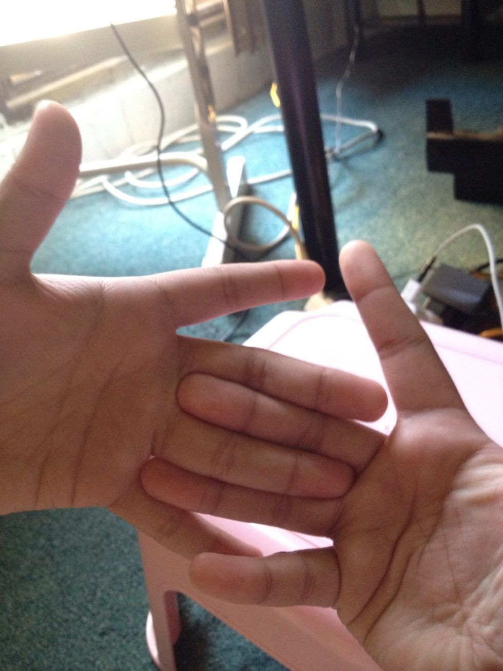 Do the same with your hands like this. My young bro took a picture with this..