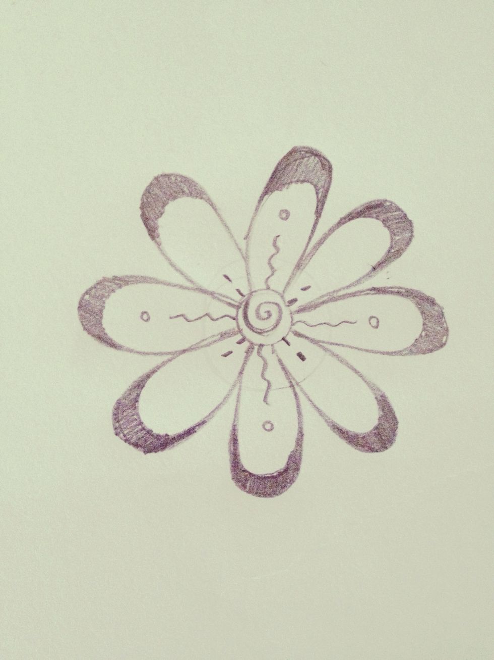 Do this for every second petal.