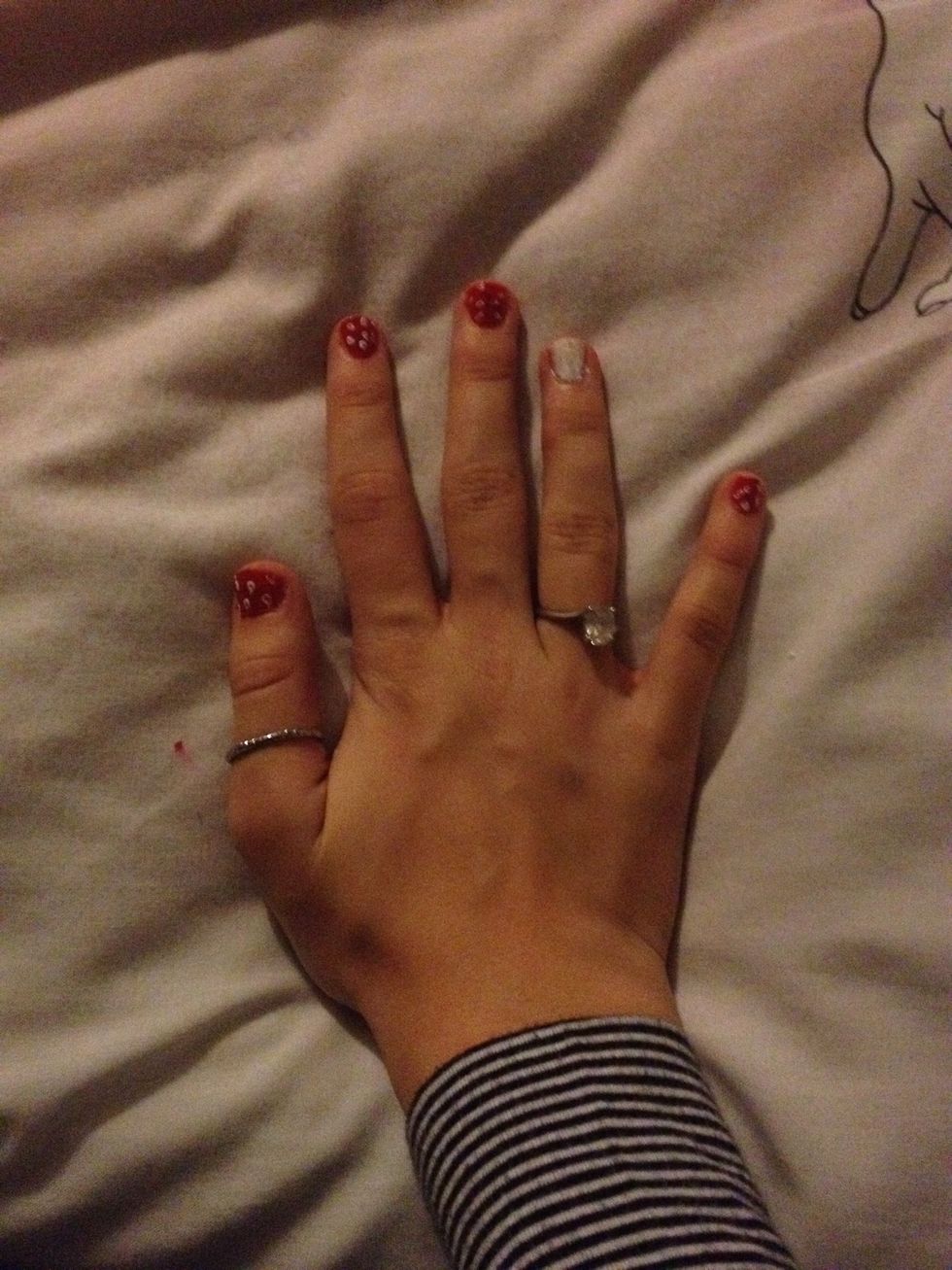 Do this on all your red nails