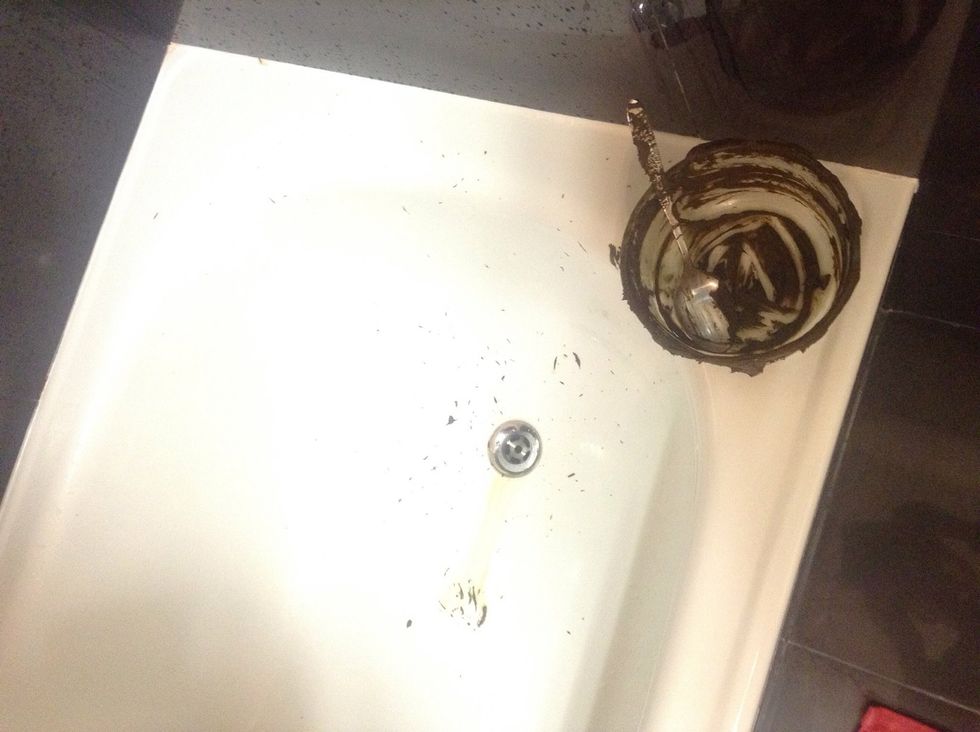 Do this part in a place that is easy to clean up afterward... For obvious reasons.  And always use gloves with the henna as palms of hands and soles of feet stain the fastest of all the skin.