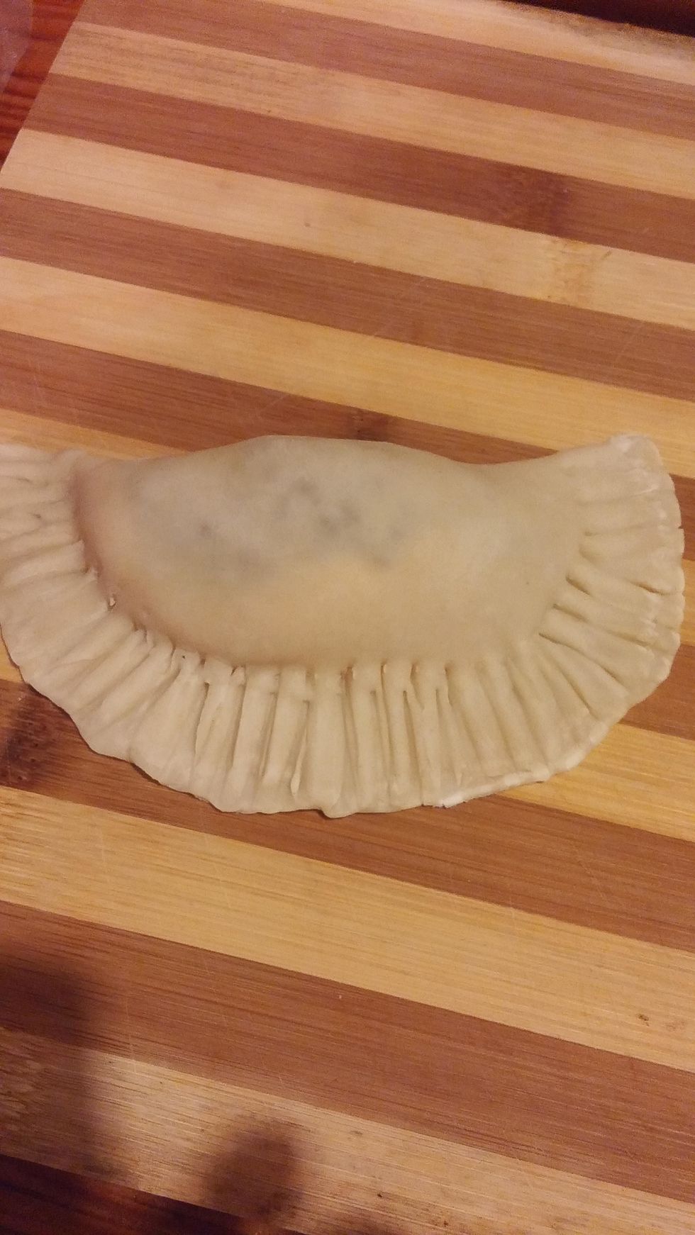 Do this step front and back of the pastry to completely seal