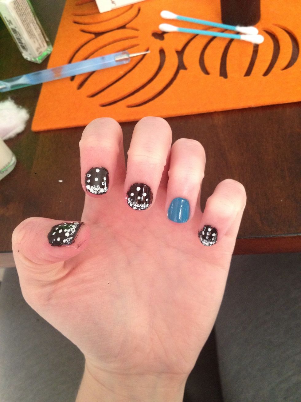 Do this step on ONLY your black nails