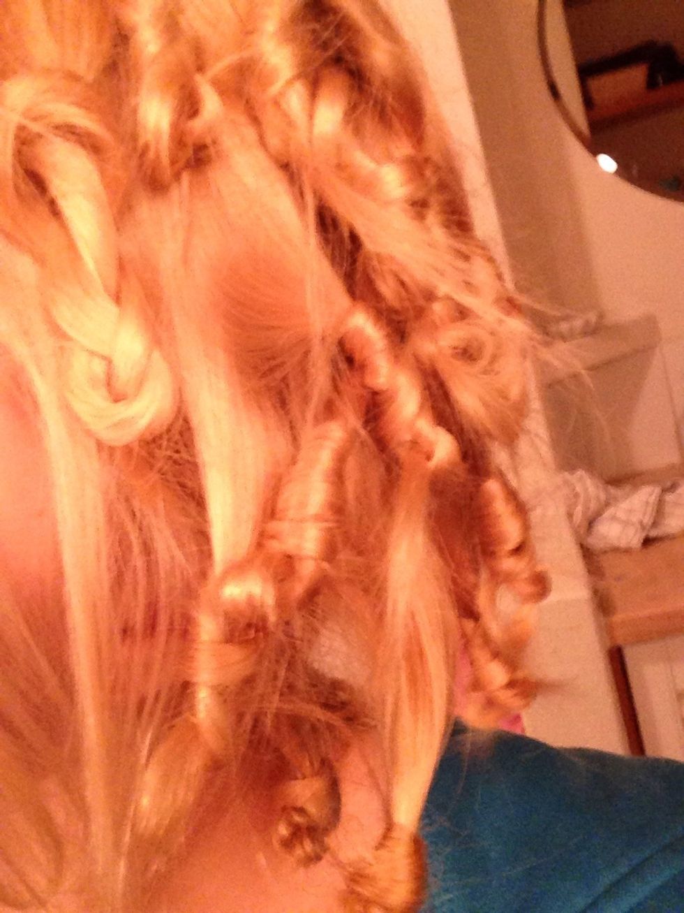 Do this to all of your hair. Go to sleep and wake up in the morning.