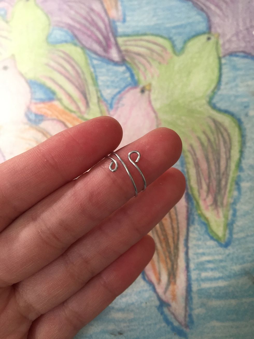 Do this to the ends of the wire and you are ready to wear your ring!