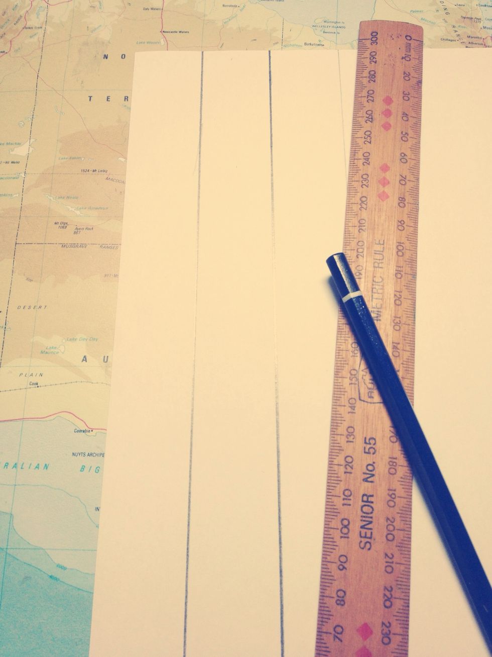 Do this twice - if you have more than one colour, do this once for each colour to have 2 strips. The strips also have to be the same width.