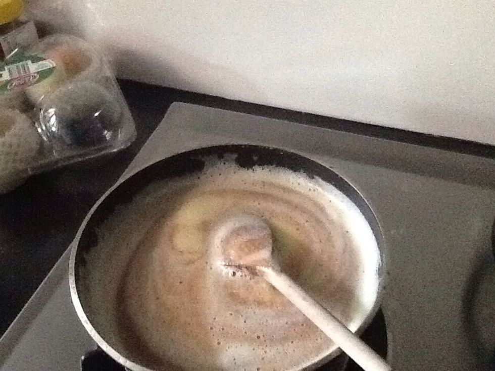 Do this until u can c brown trace and the butter smell is flogging over the kitchen.