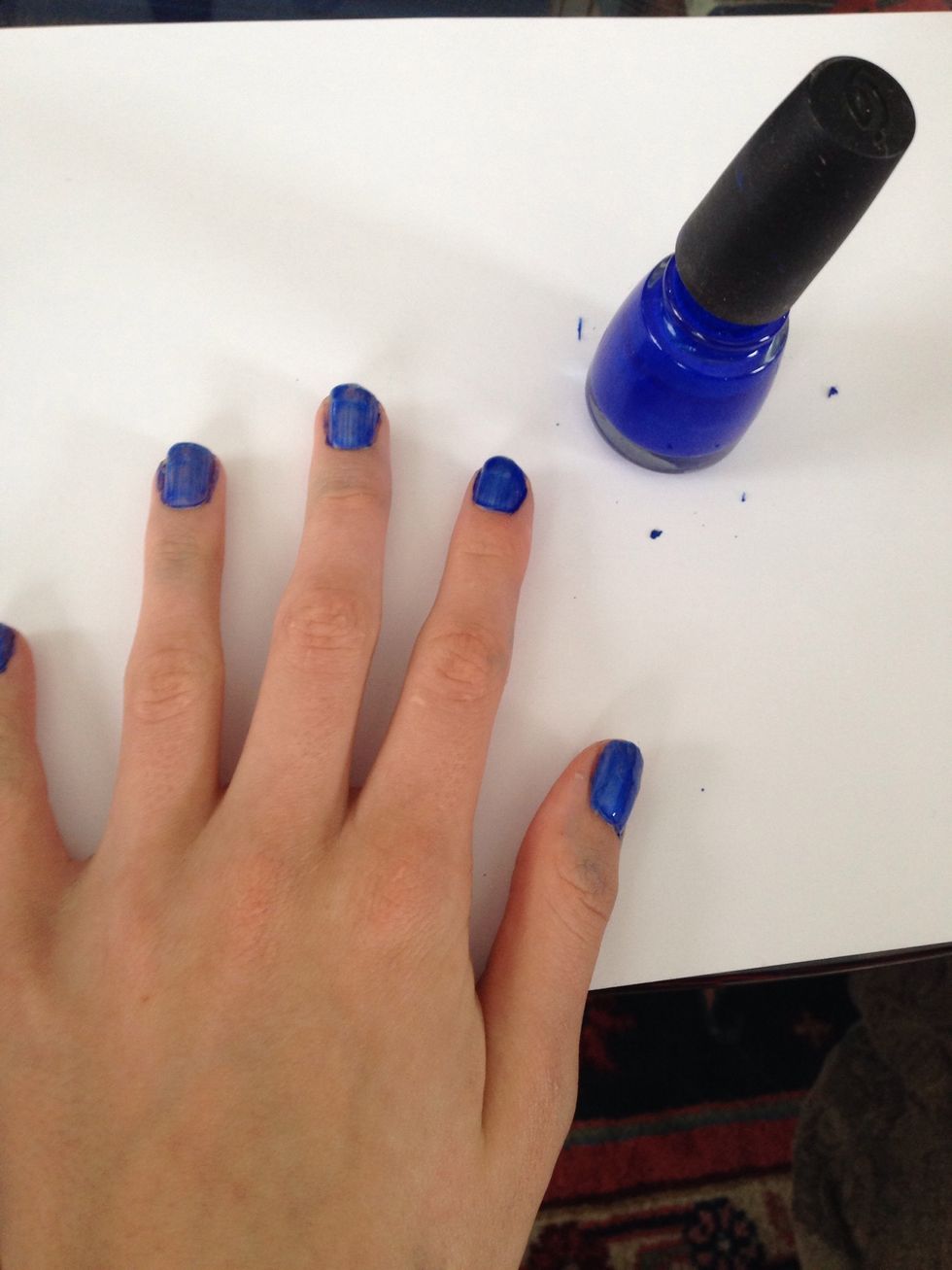 Do you first coat of blue in using china glaze frostbite