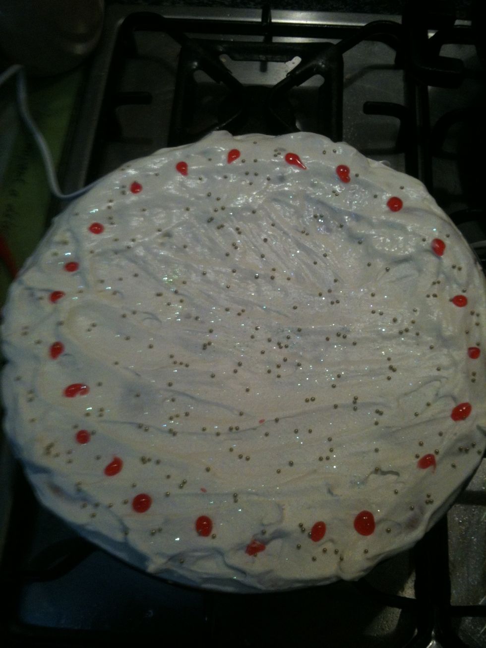 Doctorate it any way u like- I used glitter, golden balls and pipping gel.