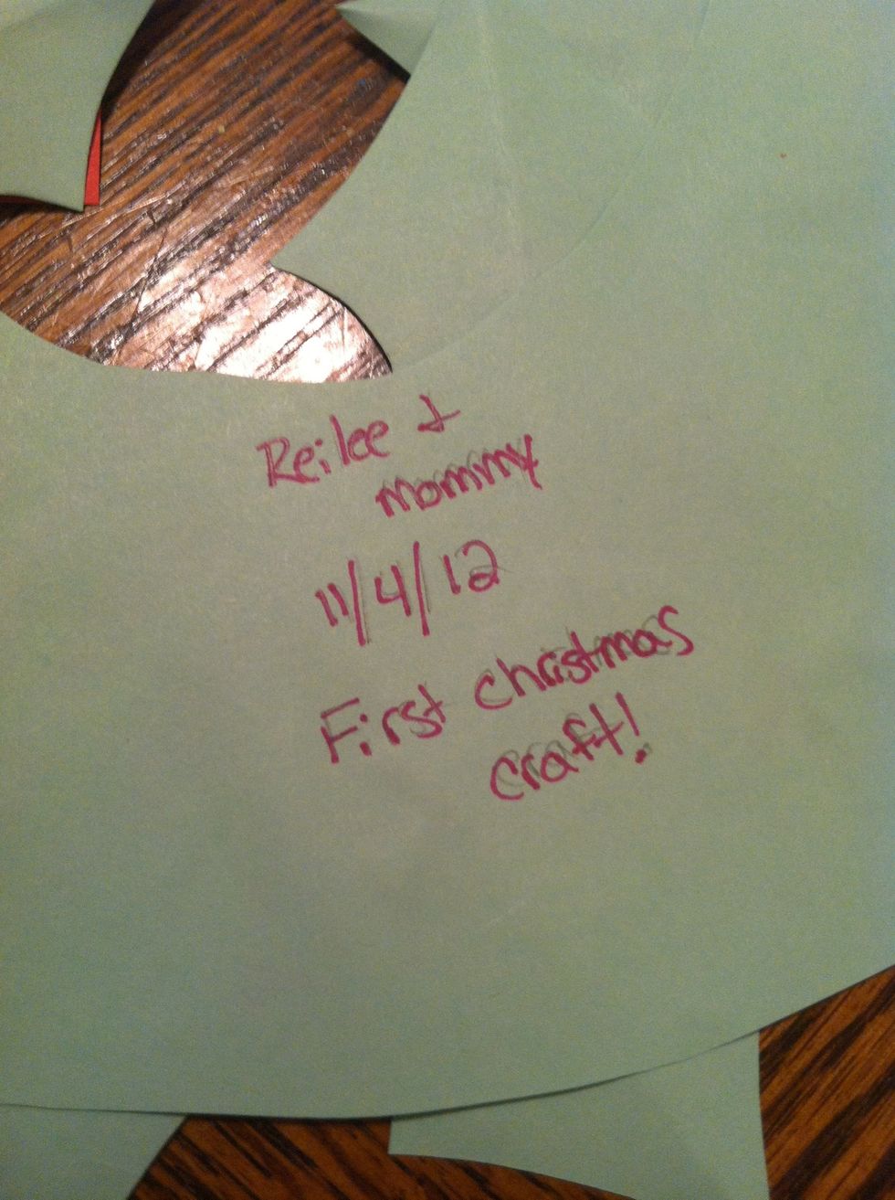 Document the maker and the date and any title you wish to give your child's new work of art and hang!