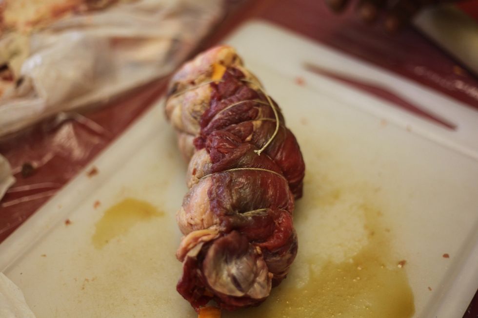 Does your steak roll roast look like this? Fantasmic!! We're ready to prepare the rest.