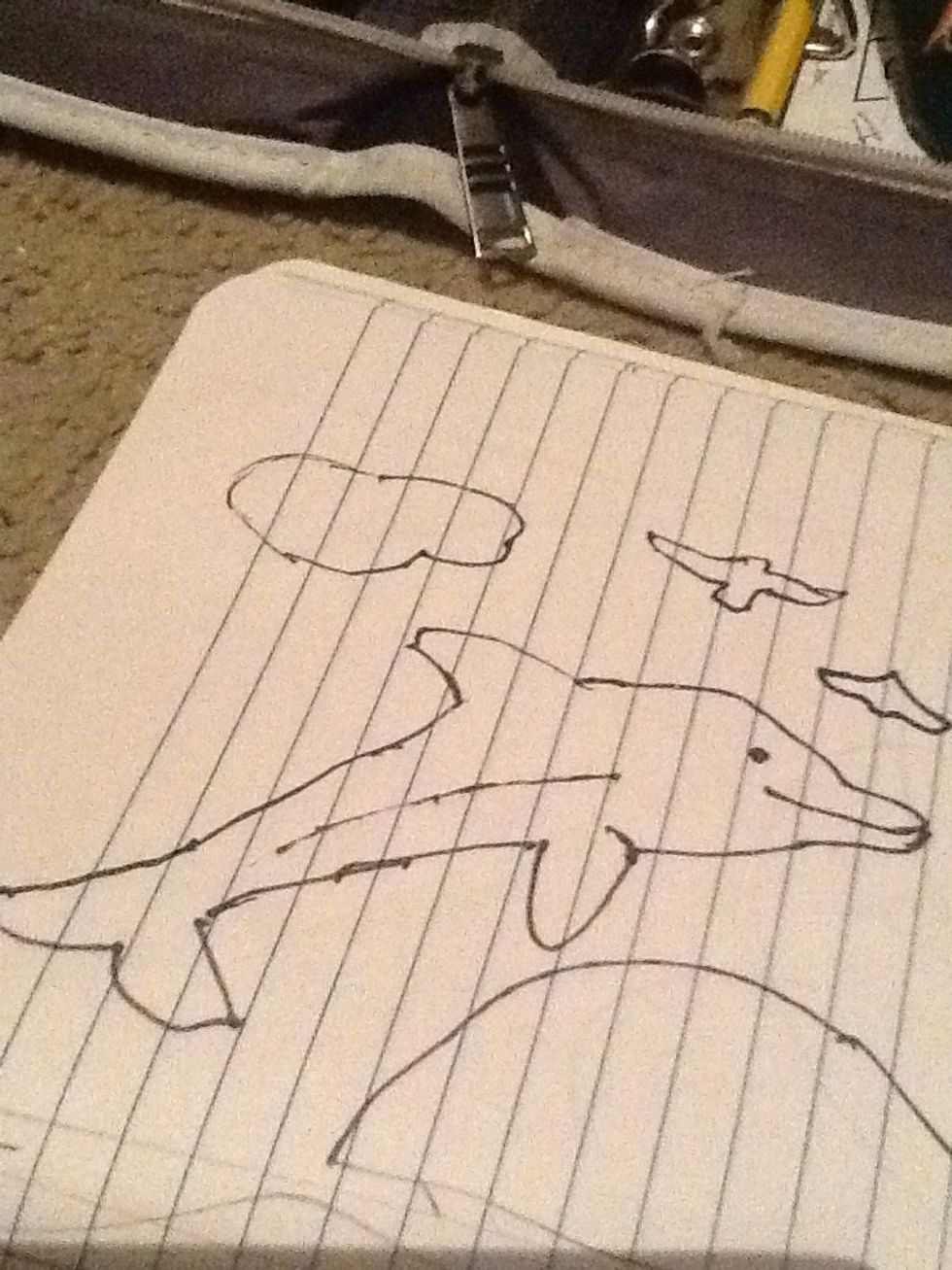 Dolphin over the moon(kinda weird but i dont care)