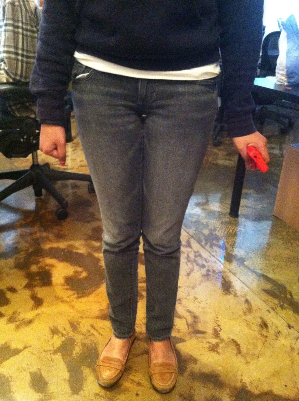 Don't forget the 5 dollar PAC sun gray skinny jeans. Fun fact: wore these in the social proof ball so hard music video.