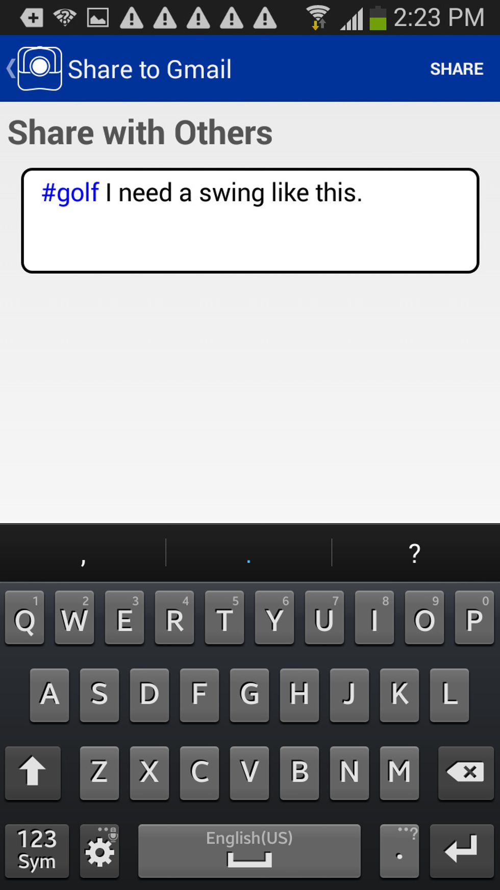 Don't forget to add a caption to your video and include relevant hashtags. Coach's Eye users can search for videos by hashtag.