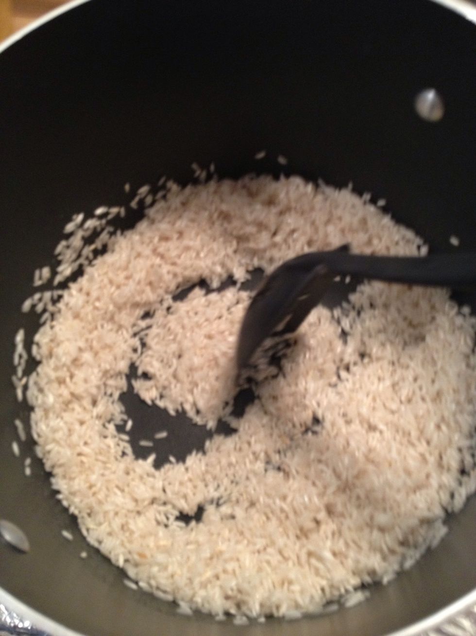 Don't forget to stir your rice frequently! It's a dry ingredient and will burn quickly!
