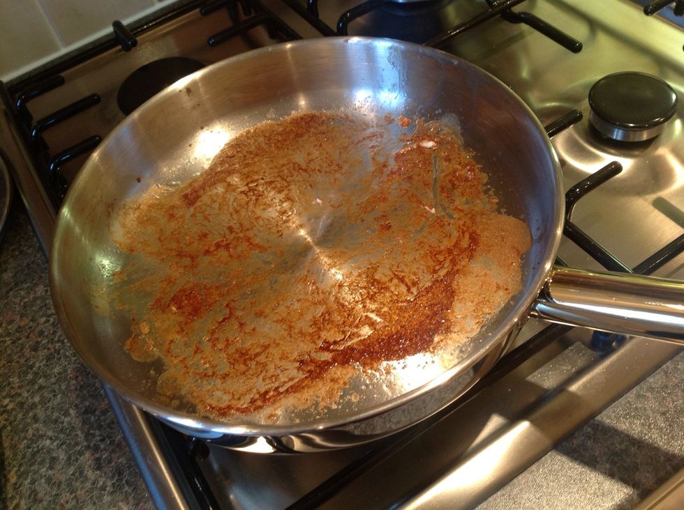 Don't panic if this is what your pan looks like after, we're going to fix that. (If not I'm in big trouble with my Mum!)