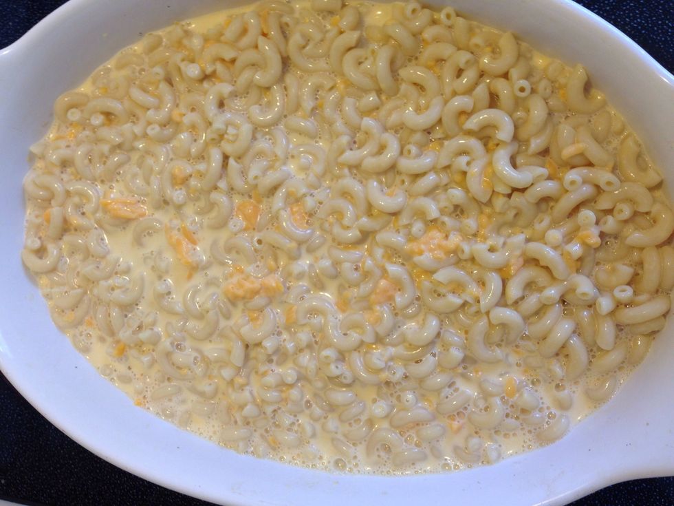 Don't put in too much milk! It should look very similar to this photo! Pour into your favorite baking dish