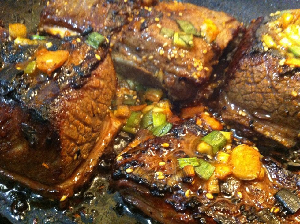 Don't they look delicious!? **Note: I actually poured the marinade back over the meat before putting in oven