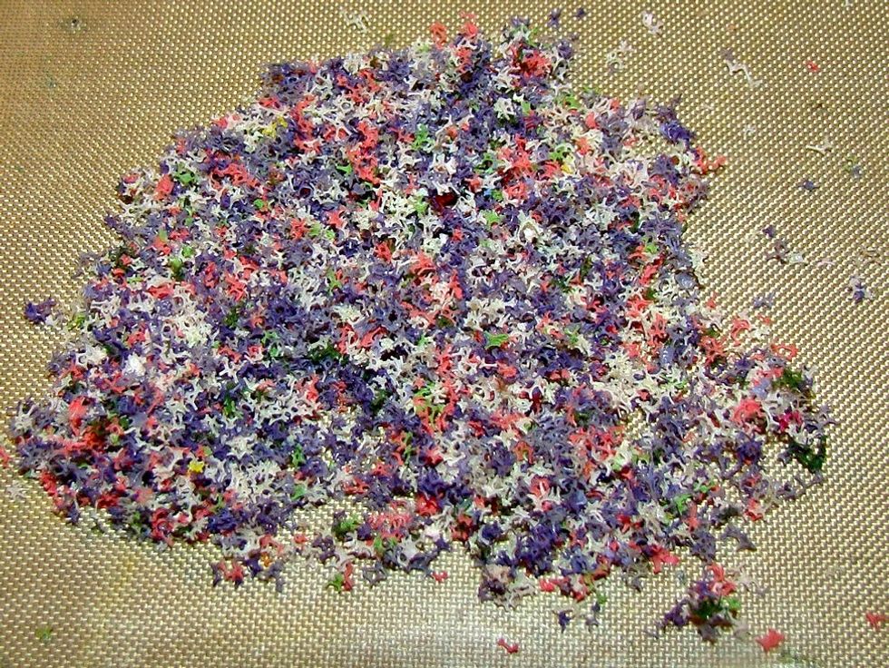 Don't toss those leftovers, put together to create a multi-colored blossom.