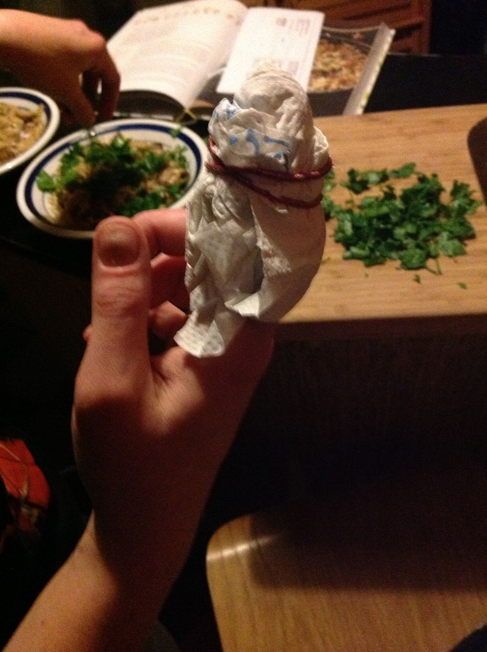 Don't try to be too quick when washing the knives.... Ouch